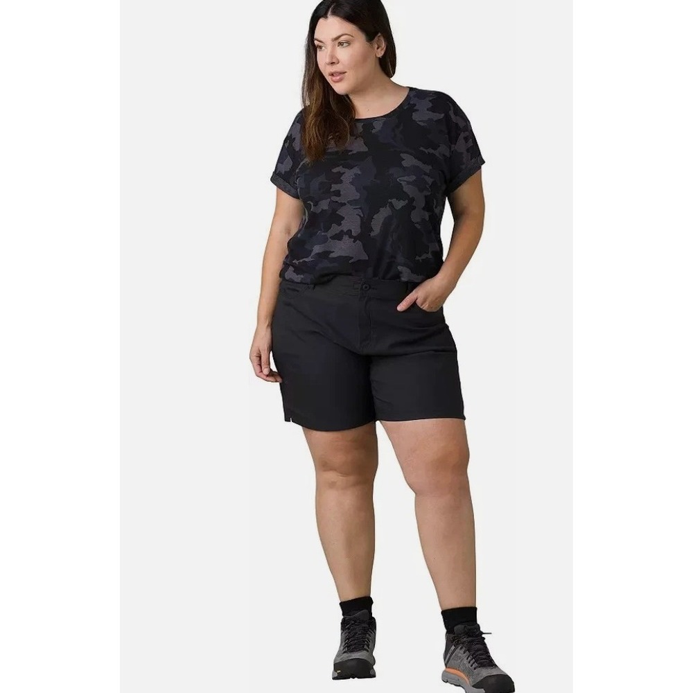 Prana Halle Short Women Plus Black 18W x 7" Hiking Outdoor Gorpcore Camp Travel